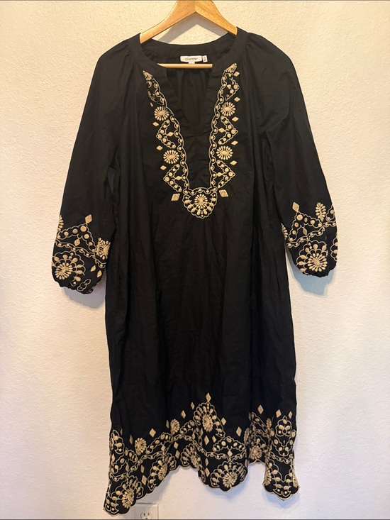 Chico's Dresses & Skirts - Perfect like new Chico’s scalloped hem Embroidered Dress medium